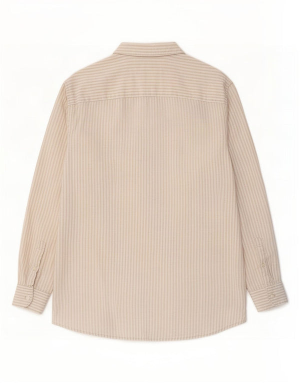 Abercrombie & Fitch Herre høj skjorte Medium Beige Pinstripe Linen