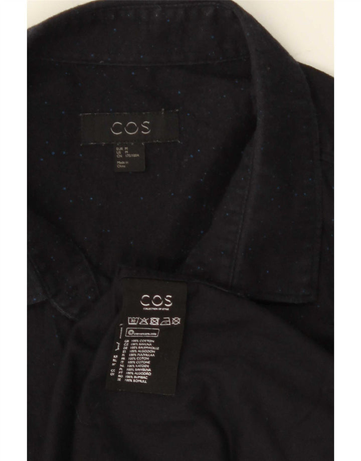 Cos Herreskjorte Medium Navyblå Flecked Bomuld