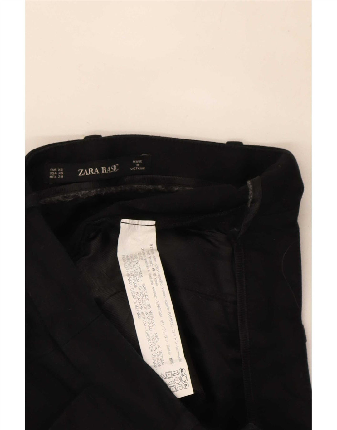 Zara Chino Shorts til kvinder XS W24 Sort bomuld