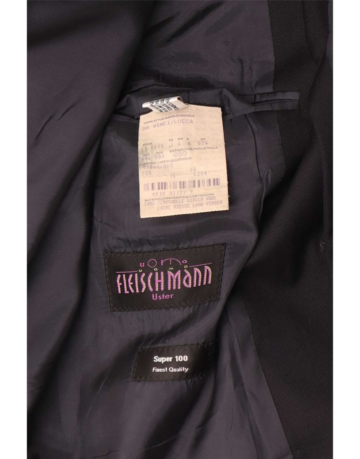 Hugo Boss Herre 3-knaps blazerjakke IT 50 Large Navy Blue Virgin Wool