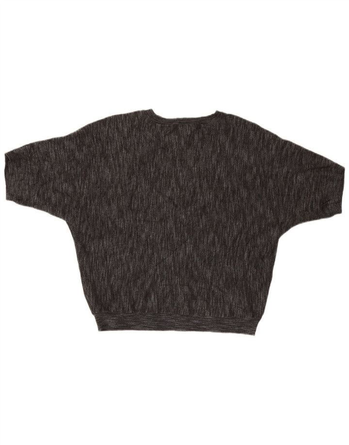 Dkny Dame Kortærmet Jumper Sweater UK 14 Medium Grå Viscose