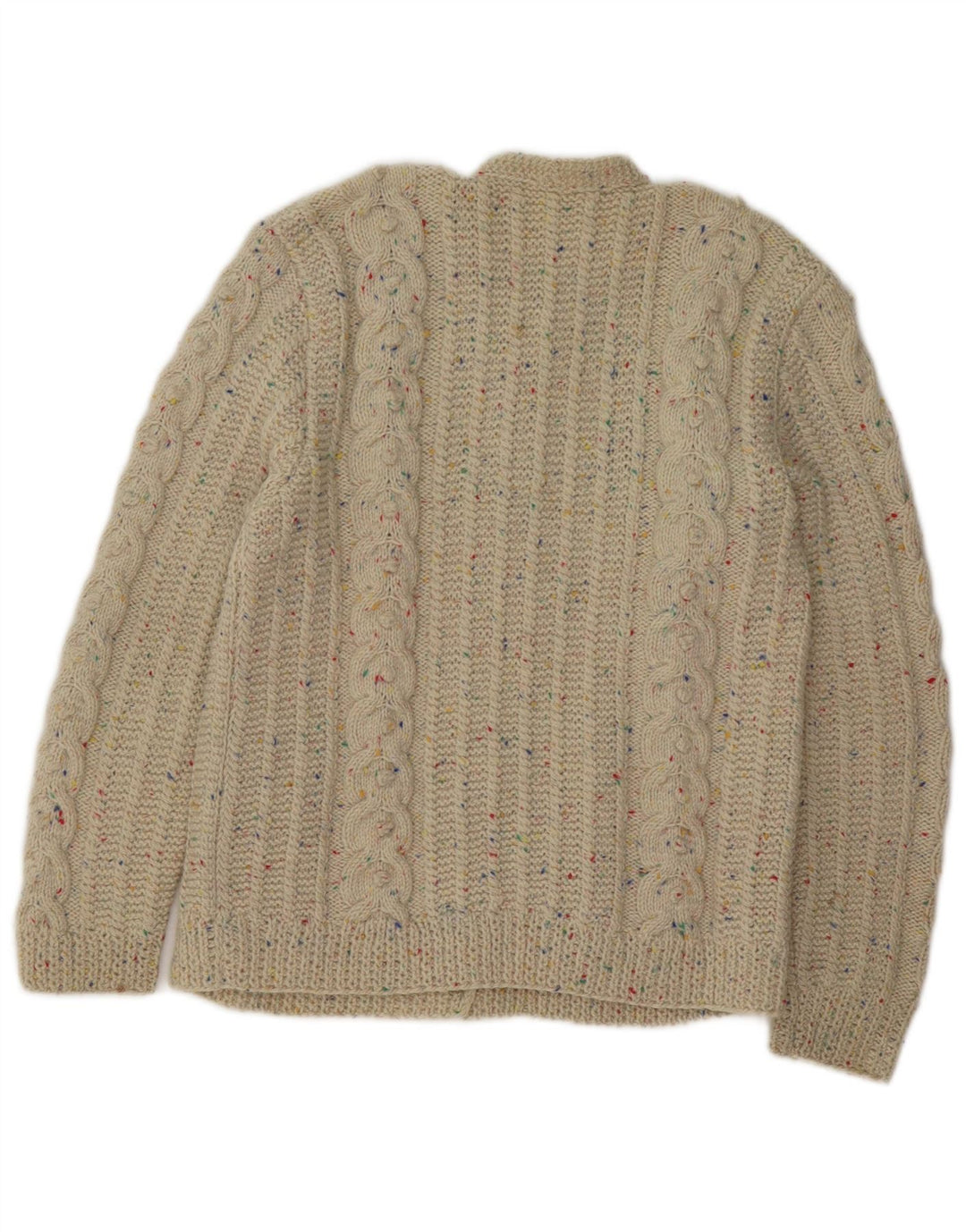 Vintage dame cardigan sweater UK 14 Medium Beige Flecked