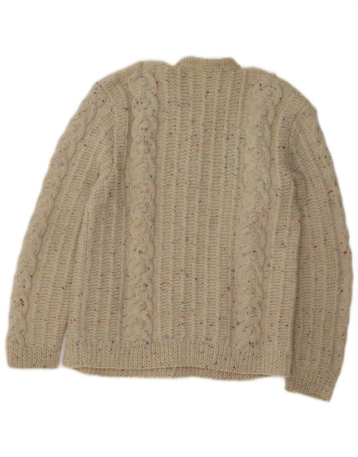 Vintage dame cardigan sweater UK 14 Medium Beige Flecked