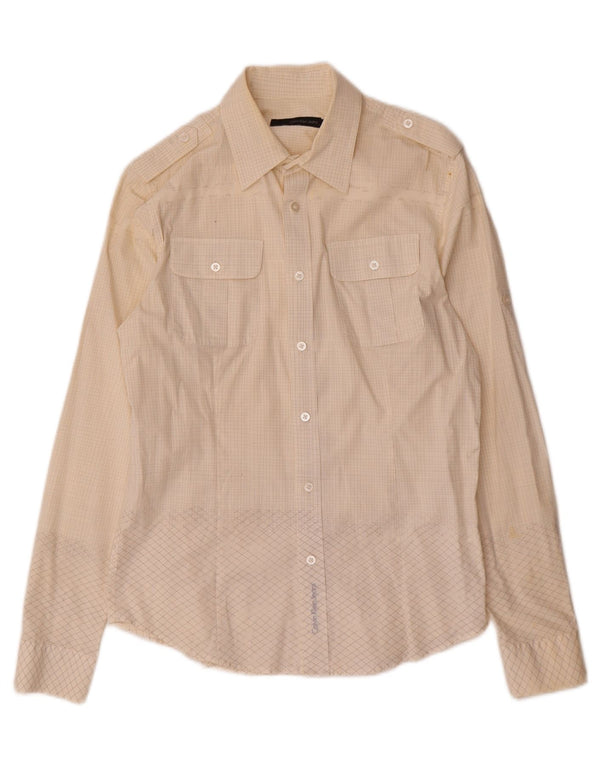 Calvin Klein Jeans Herreskjorte Medium Off White Ternet bomuld
