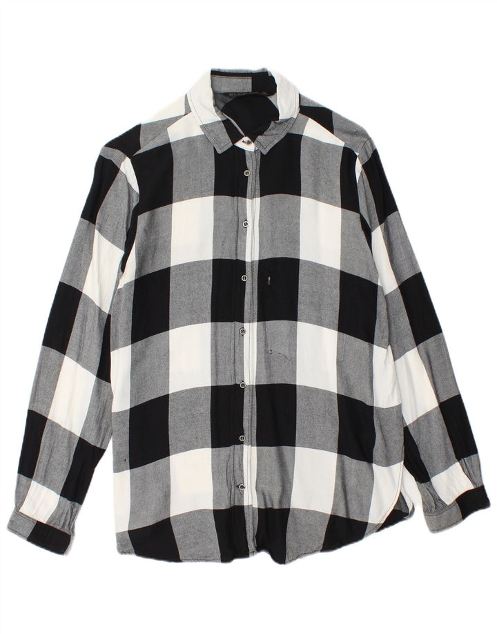 Zara Dameskjorte UK 12 Medium Sort Gingham