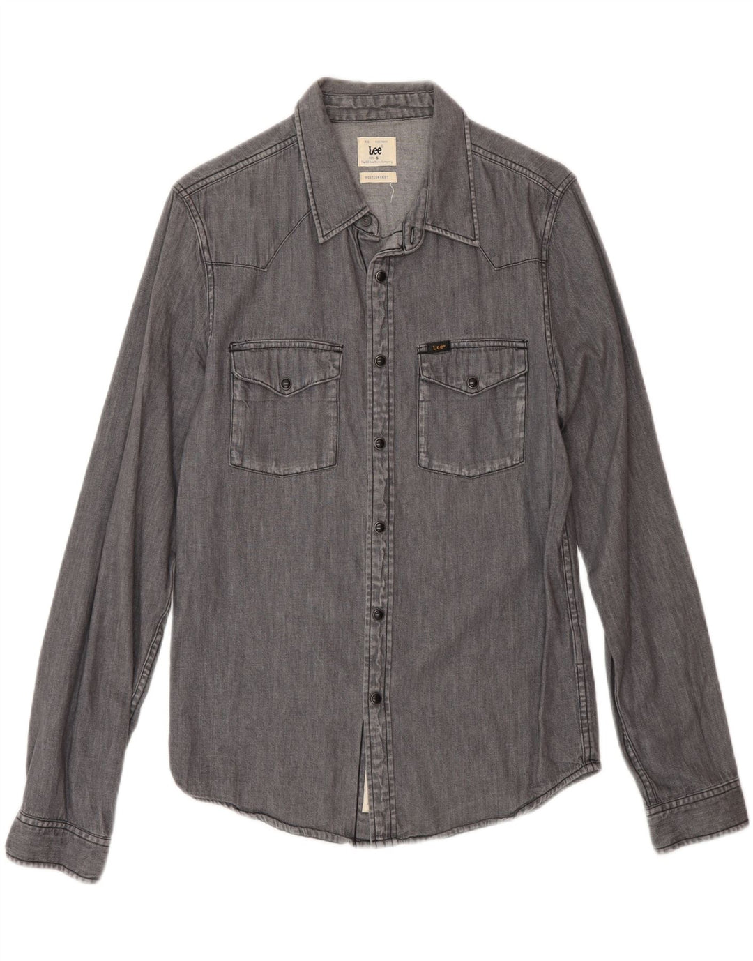 Lee Herre Western Denim skjorte lille grå bomuld