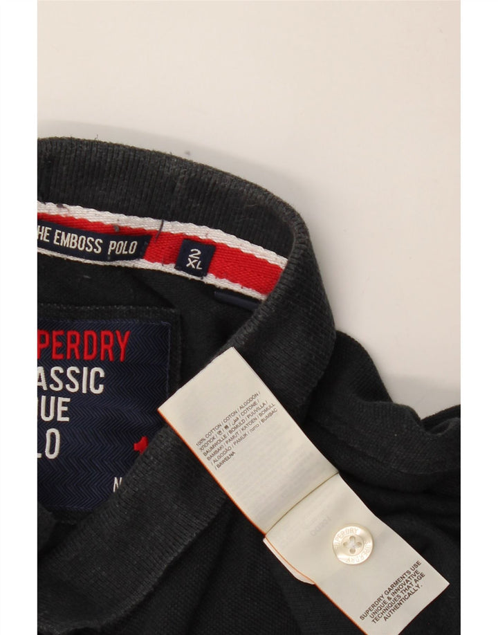 SUPERDRY Grafisk poloshirt til mænd 2XL sort bomuld