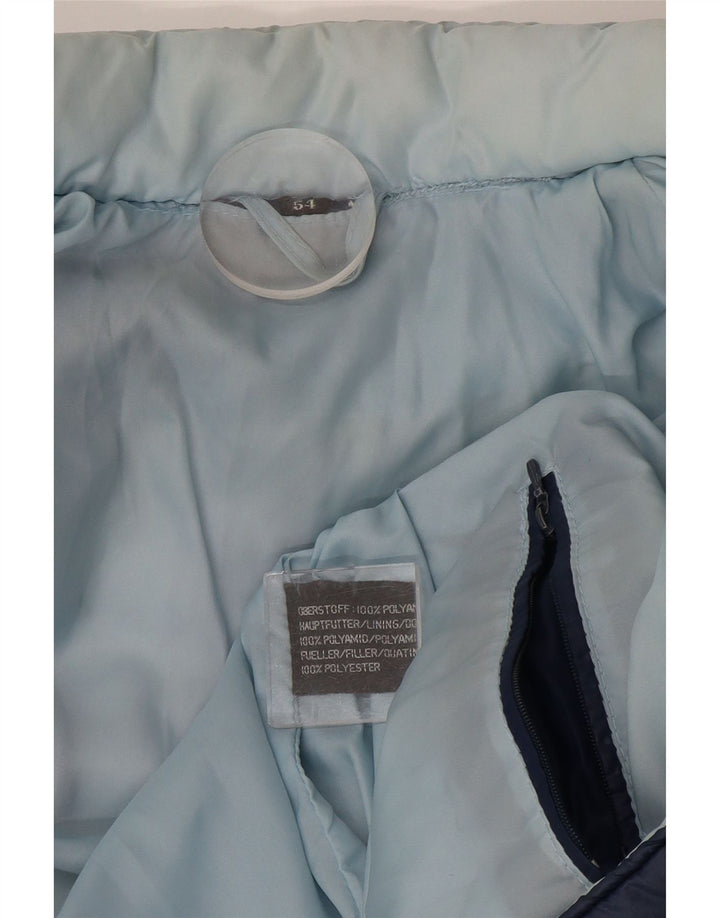 Vintage polstret herrejakke IT 54 2XL marineblå polyamid