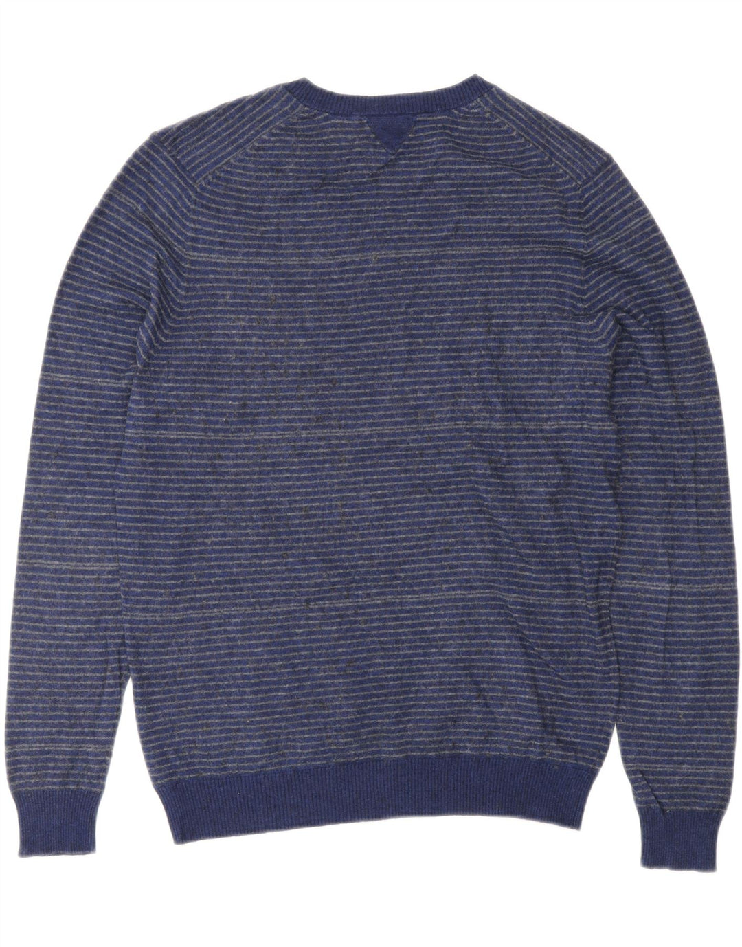 TRUSSARDI JEANS Herre V-hals sweater Medium blå stribet bomuld