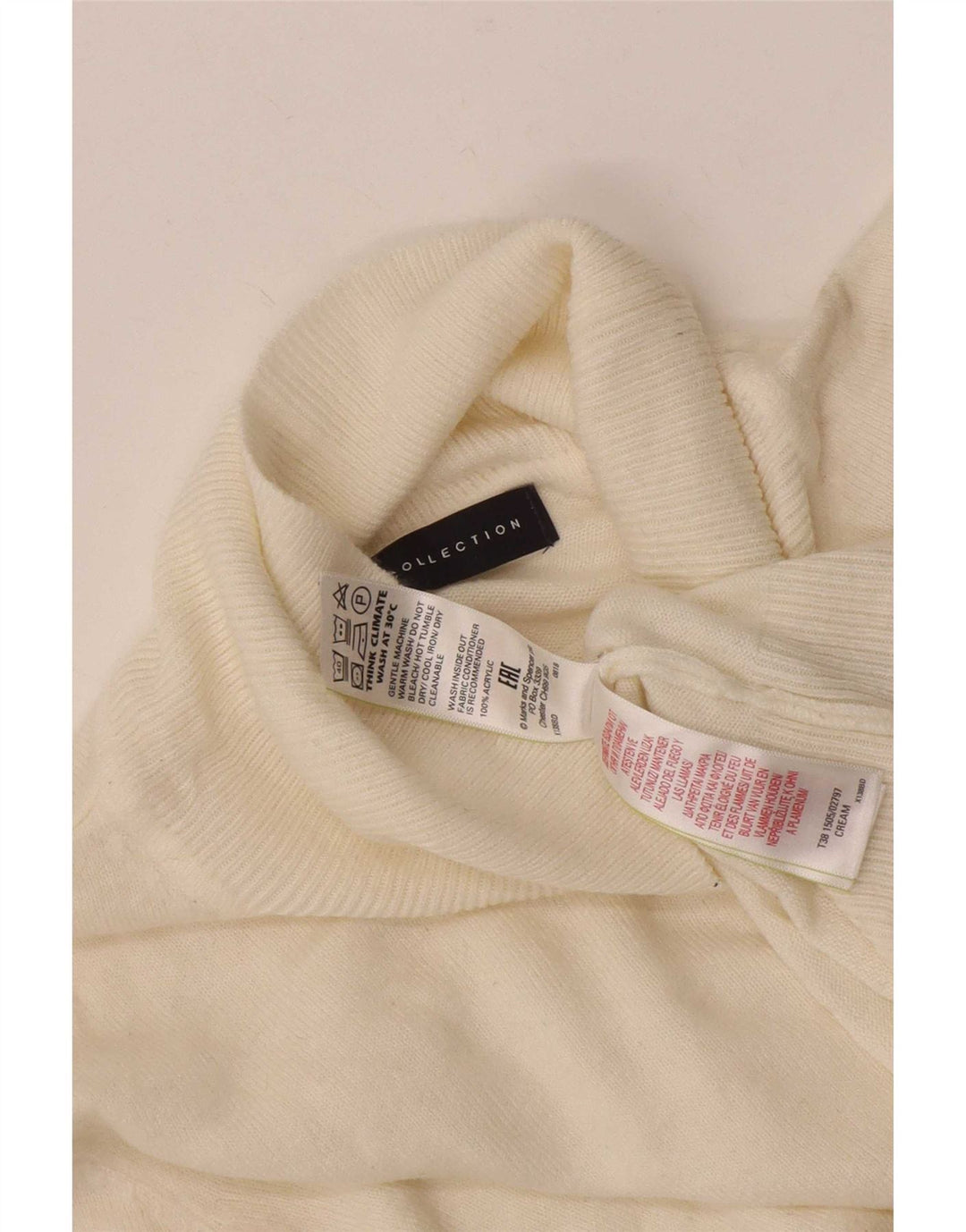 Marks & Spencer Dame Rullehals Sweater UK 16 Large Off White