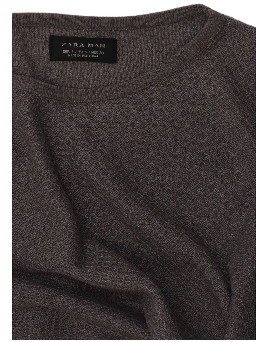 Zara Herre Boat Neck Jumper Sweater Lille Grå