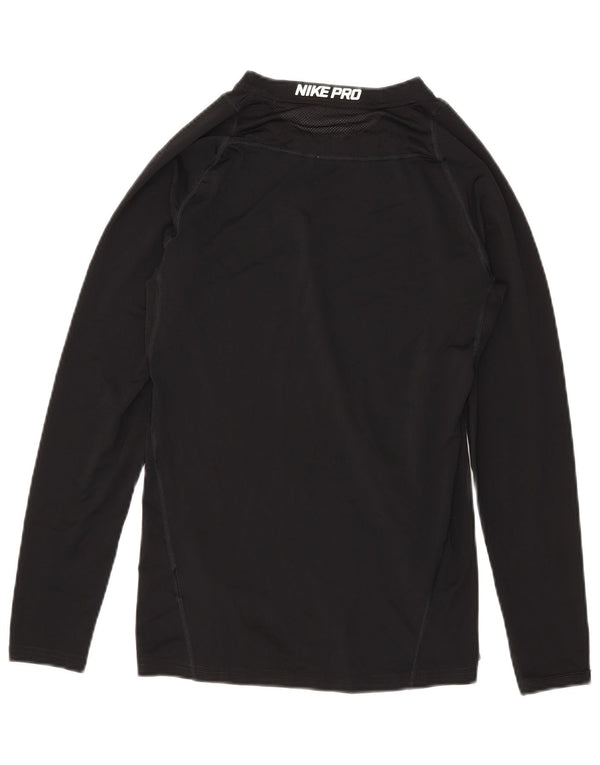 Nike Herre Dri Fit grafisk top langærmet lille sort polyester