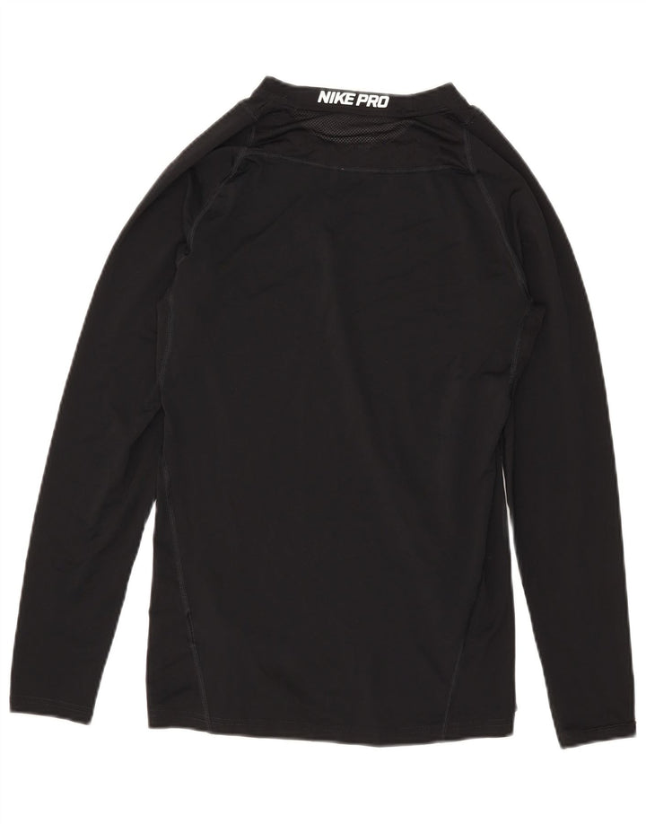 Nike Herre Dri Fit grafisk top langærmet lille sort polyester