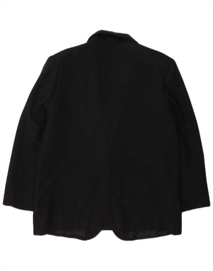 Sag Harbor Dame 1 Knap Blazer Jacket UK 14 Stor Sort Uld