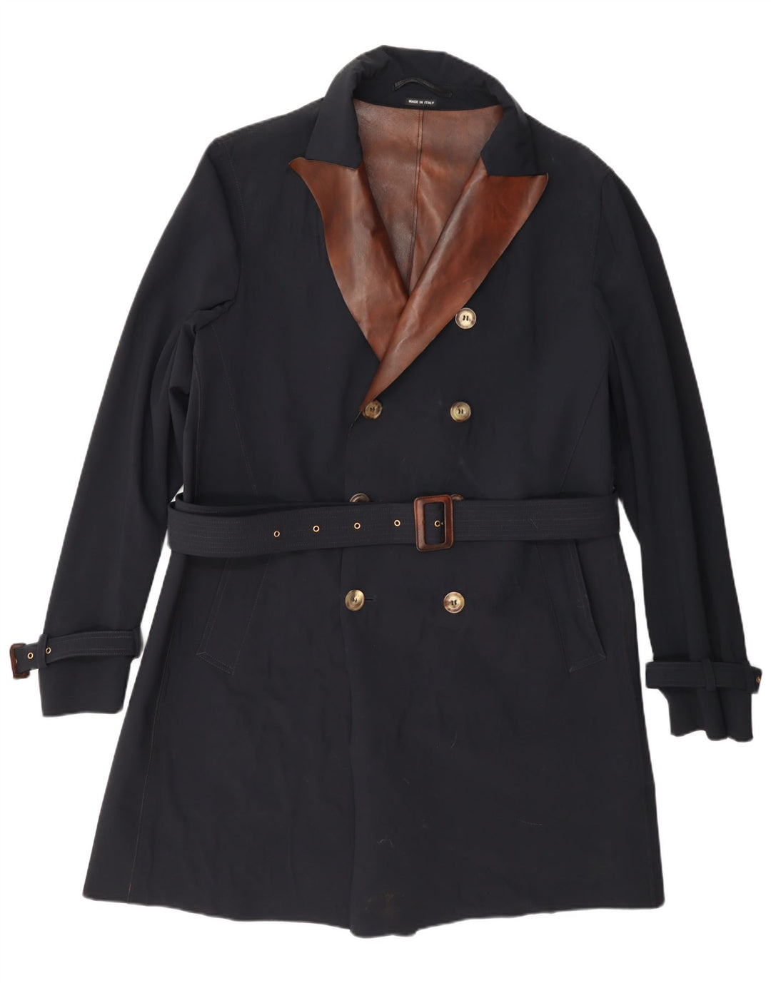Giorgio Armani Trench Coat til mænd UK 38 Medium Navy Blue Colourblock
