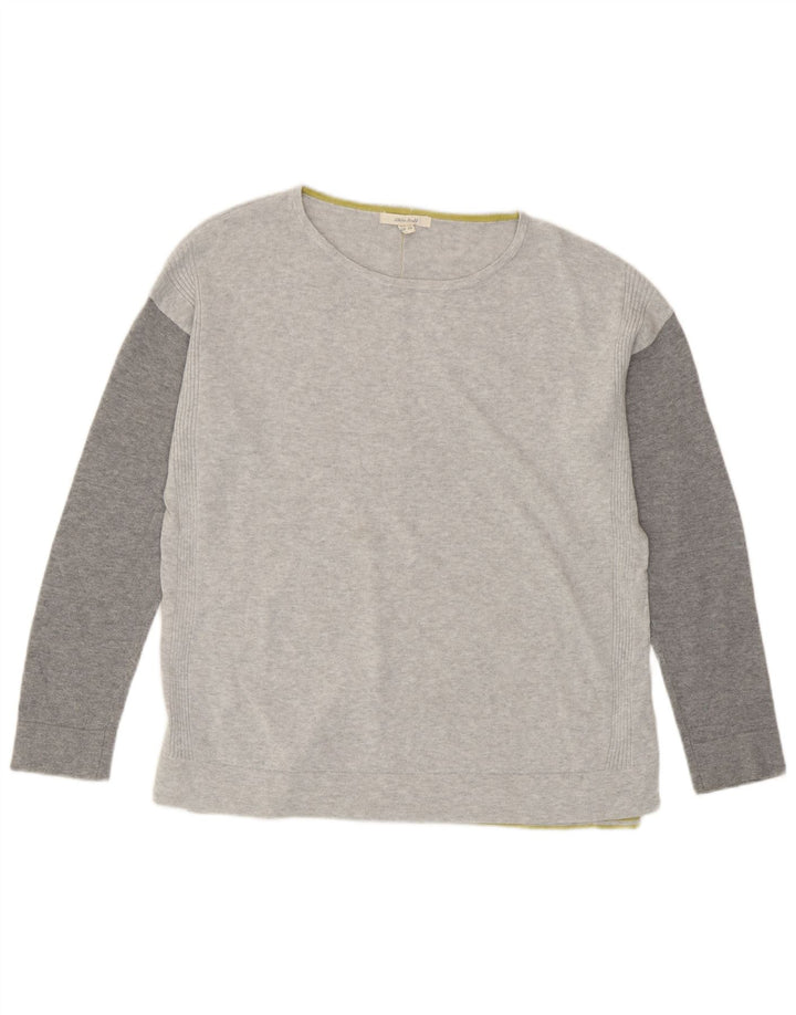White Stuff Dame Oversized Top Langærmet UK 10 Small Grey Colourblock