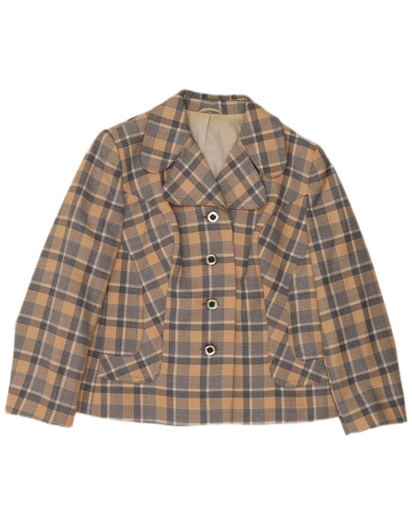 Trevira Dame 4-knaps blazerjakke UK 12 Medium Flerfarvet ternet