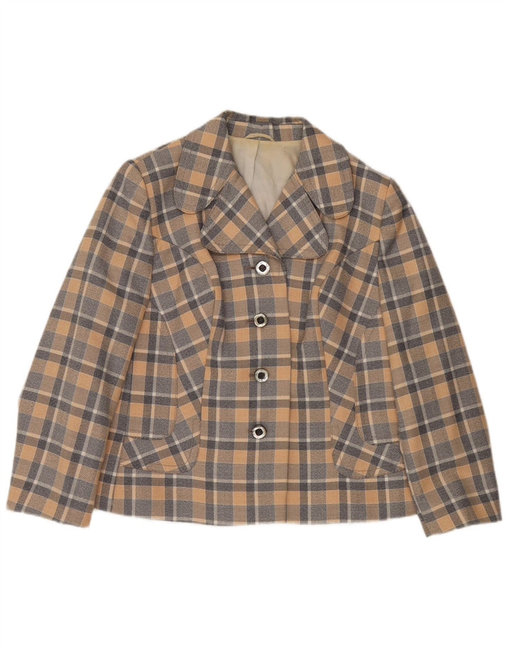 Trevira Dame 4-knaps blazerjakke UK 12 Medium Flerfarvet ternet