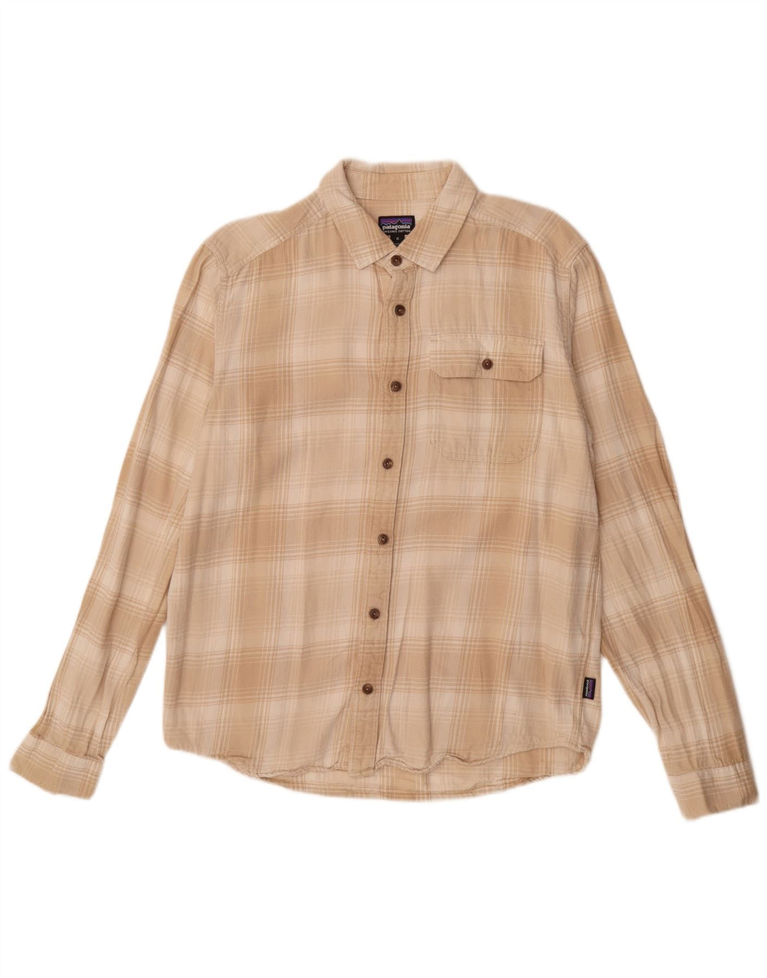 PATAGONIA Flanelskjorte til mænd, medium beige ternet