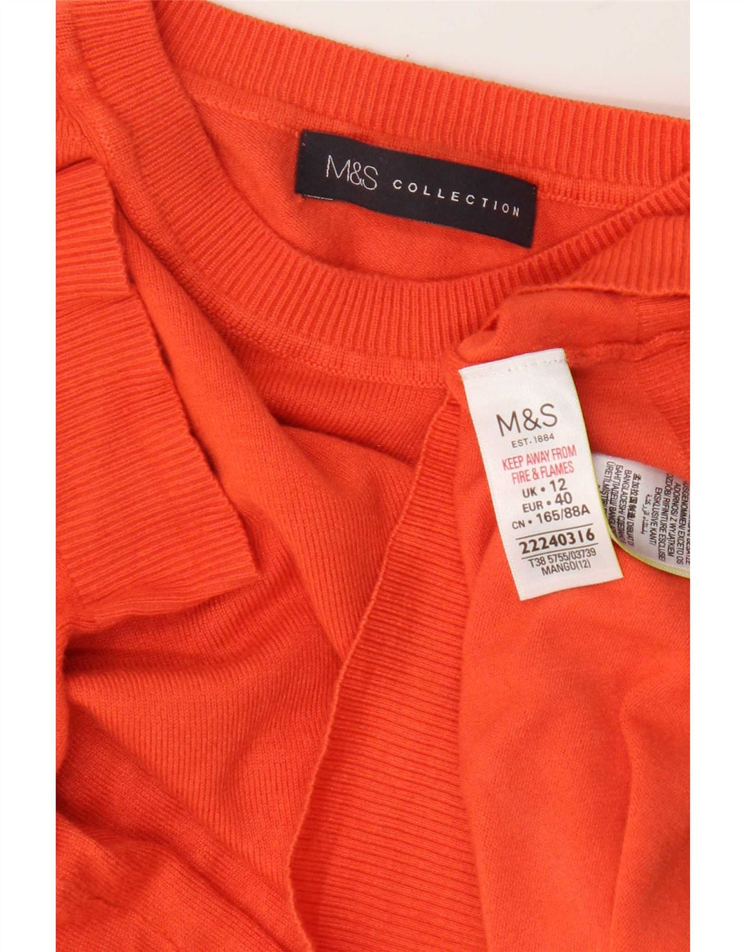 Marks & Spencer Dame sweater med rund hals DK 12 Medium Orange