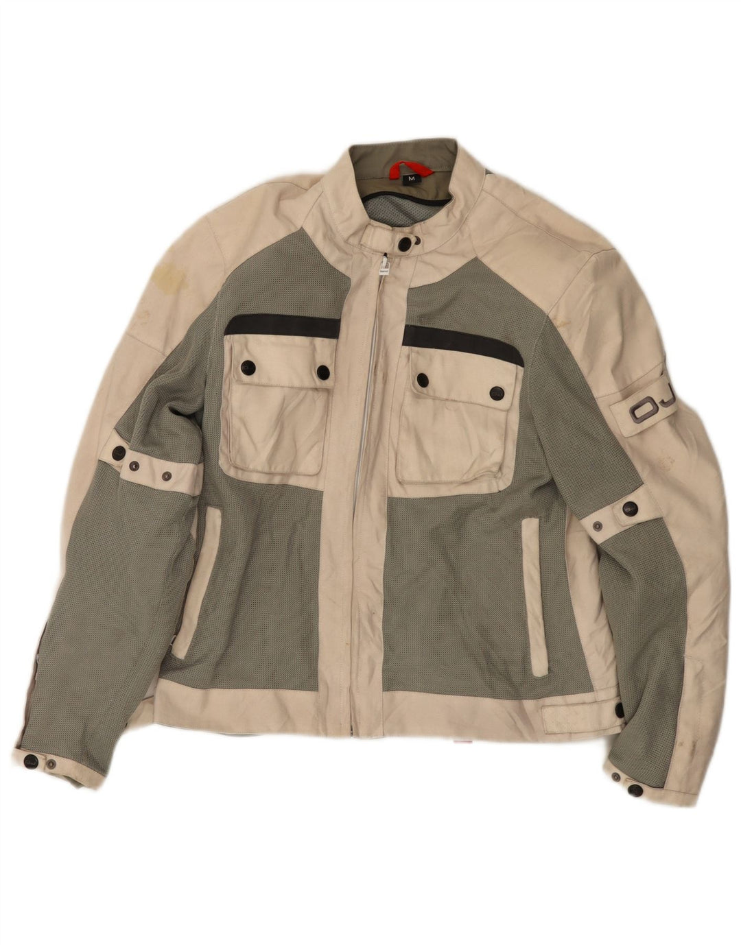 OJ ATMOSFERE Racerjakke til kvinder UK 14 Medium Beige Colourblock Polyamid