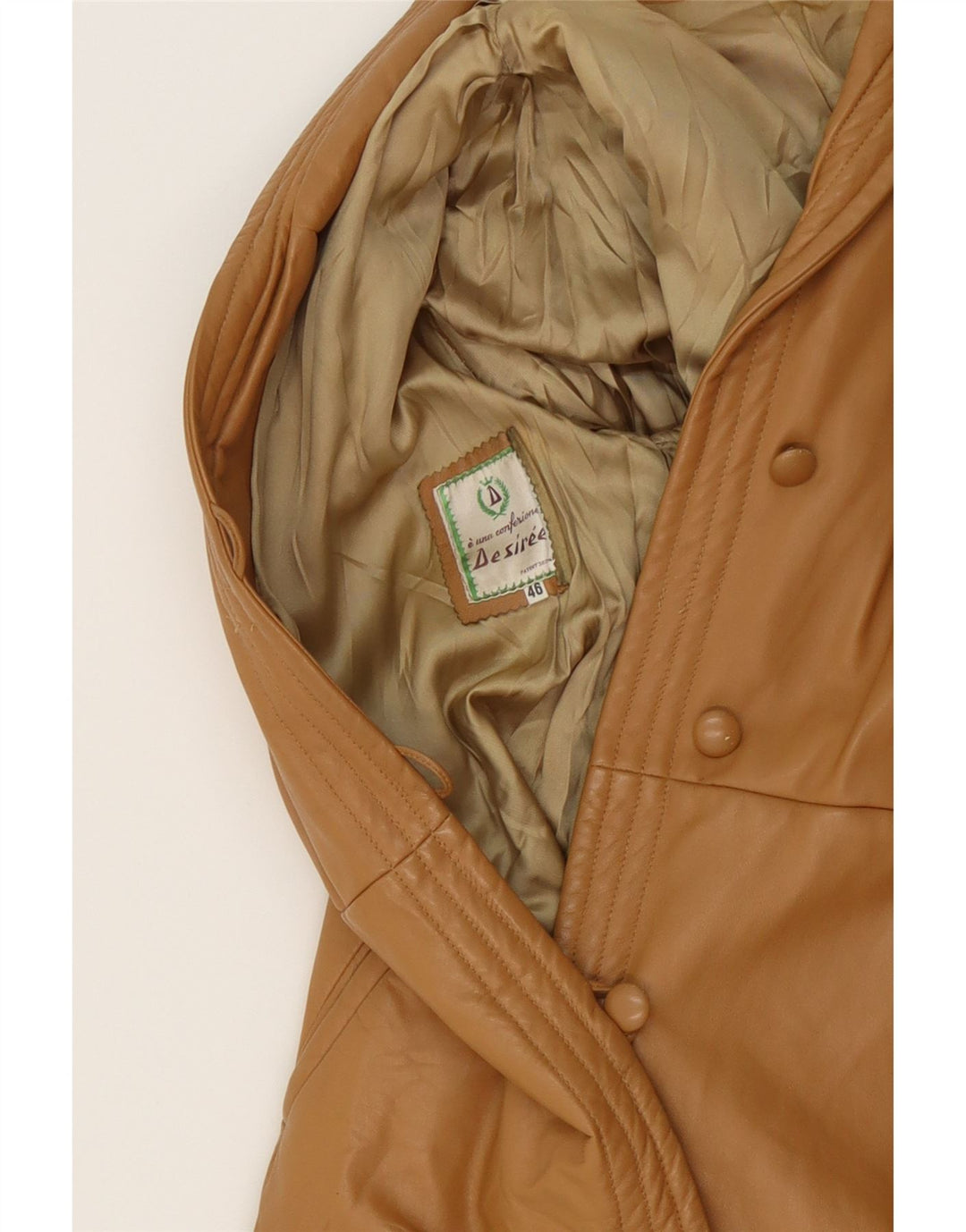 DESIREE Womens Leather Jacket IT 46 Large Brown Leather Vintage Desiree and Second-Hand Desiree from Messina Hembry 