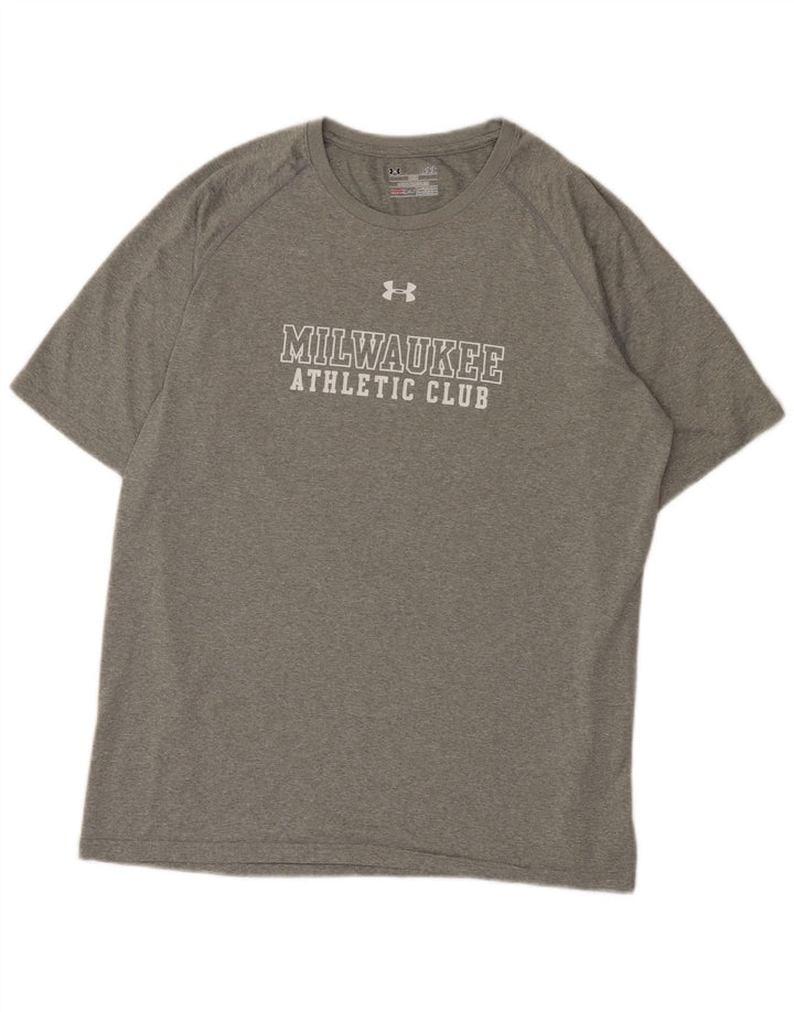 Under Armour Herre Milwaukee Grafisk T-Shirt Top Stor Grå Polyester