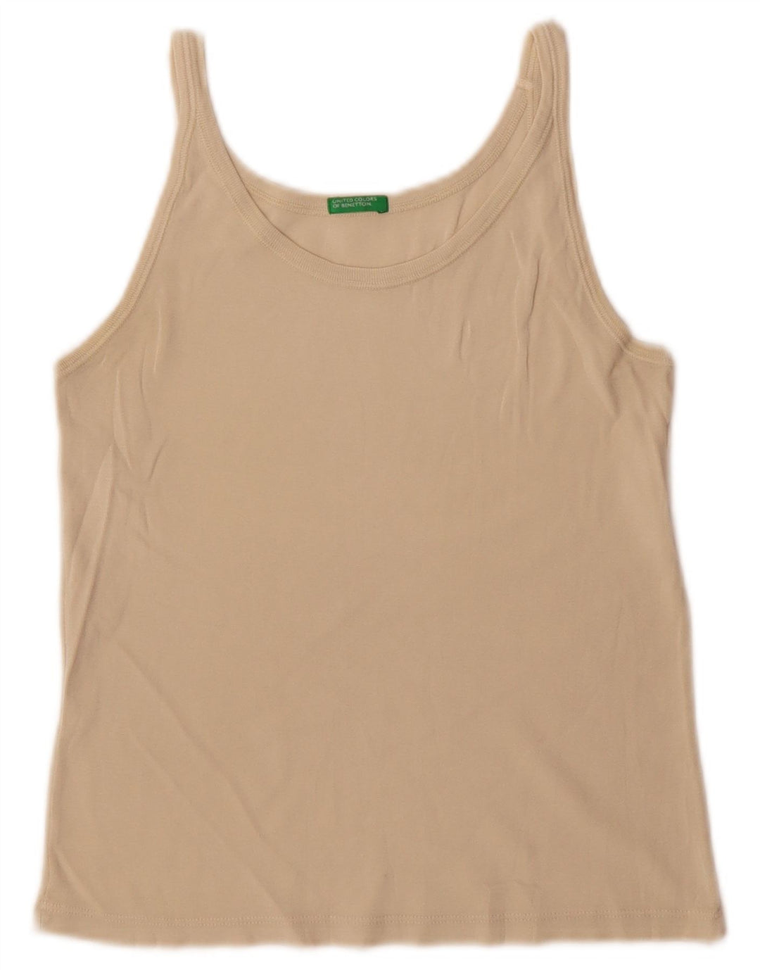 Benetton Dame Cami Top UK 10 Small Beige Bomuld