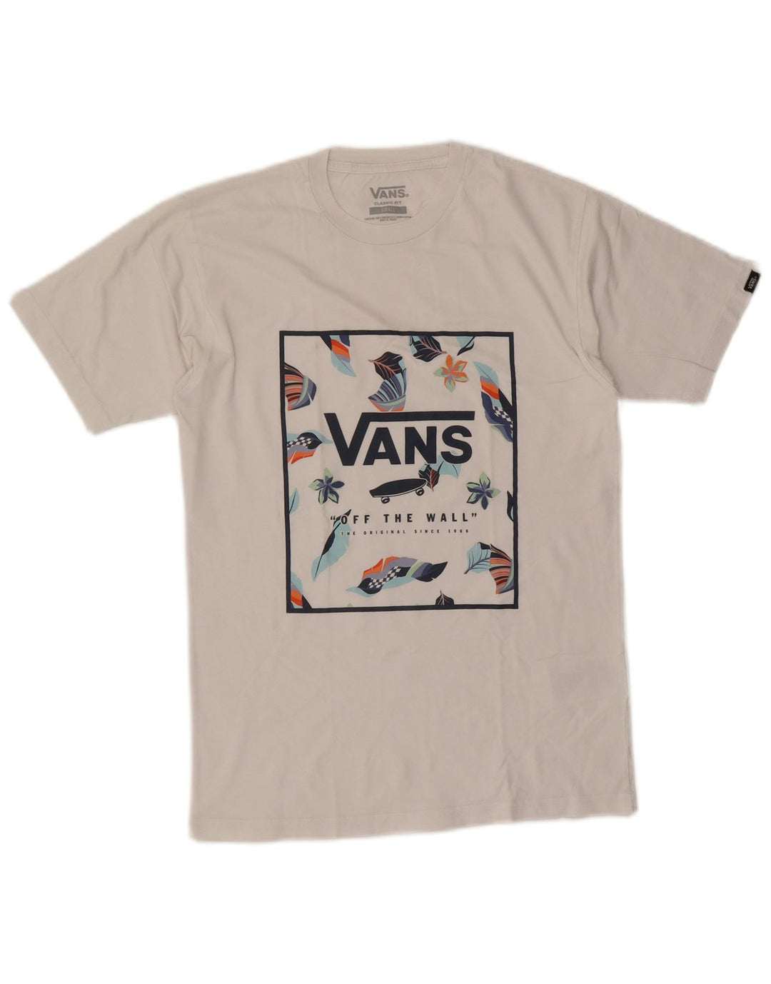 Vans Herre Classic Fit Grafisk T-Shirt Top Lille Hvid Bomuld