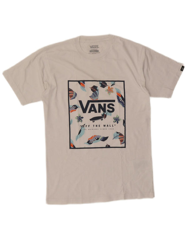 Vans Herre Classic Fit Grafisk T-Shirt Top Lille Hvid Bomuld