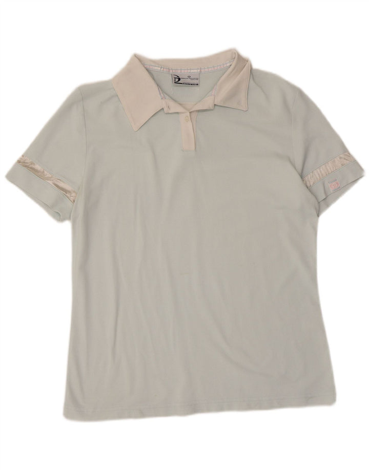 SERGIO TACCHINI Dame Polo Shirt UK 14 Stor Blå Polyamid