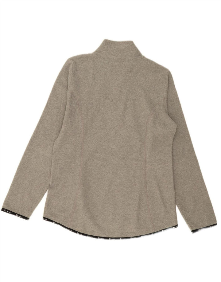 CHAMPION Womens Zip Neck Sweatshirt Jumper UK 16 Large Grey Polyester