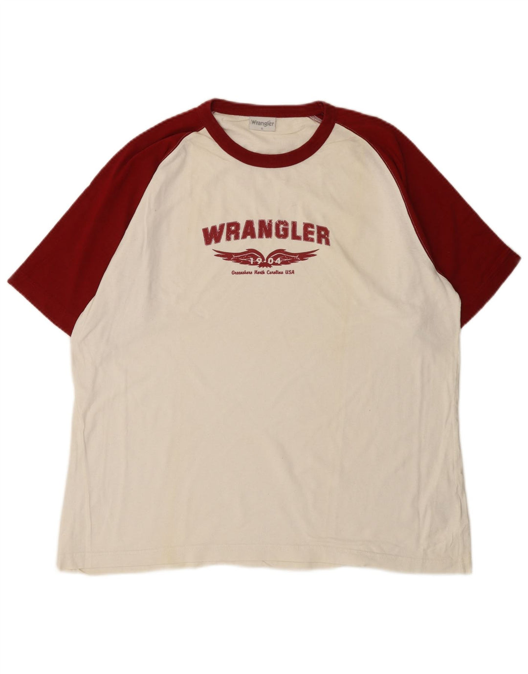 WRANGLER Herre grafisk T-shirt Top XL Hvid Colourblock Bomuld