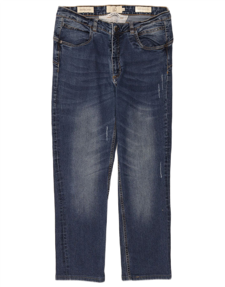 Dacks Dame Cropped Jeans EU 46 XL W34 L25 Blå Bomuld
