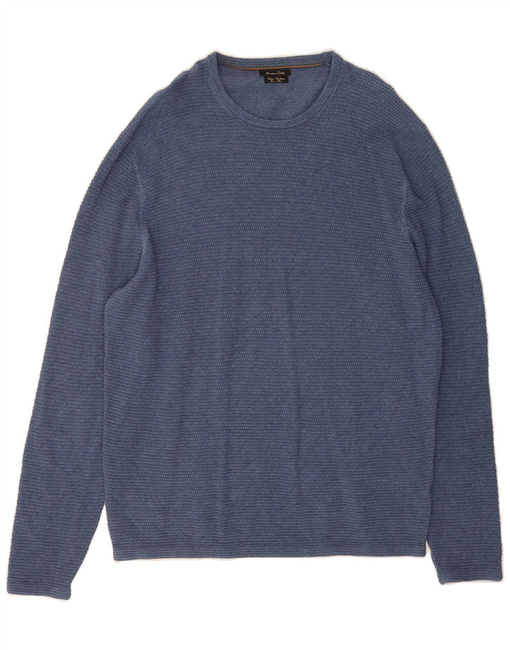 MASSIMO DUTTI Mens Crew Neck Jumper Sweater 2XL Blue Cotton Vintage Massimo Dutti and Second-Hand Massimo Dutti from Messina Hembry 