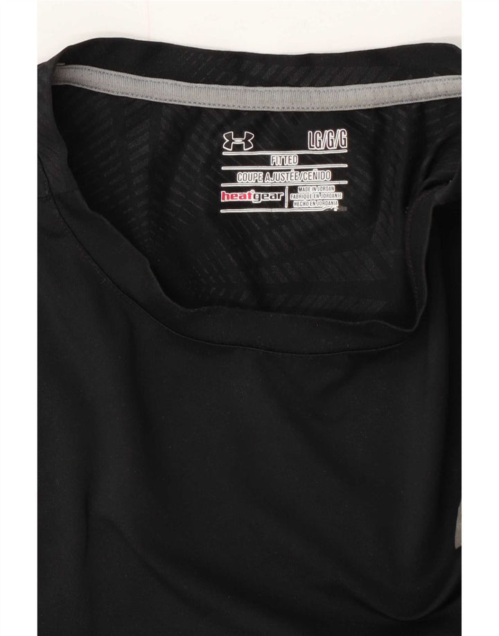 Under Armour Herre Heat Gear T-Shirt Top Stor Sort