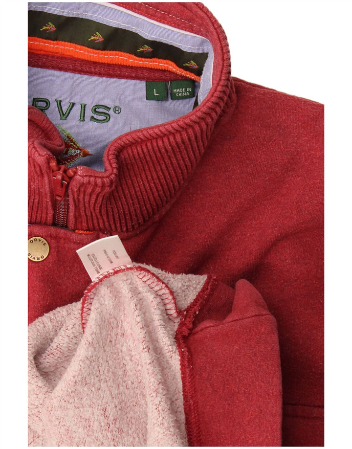 Orvis Sweatshirt med lynlås til mænd, stor Bourgogne bomuld