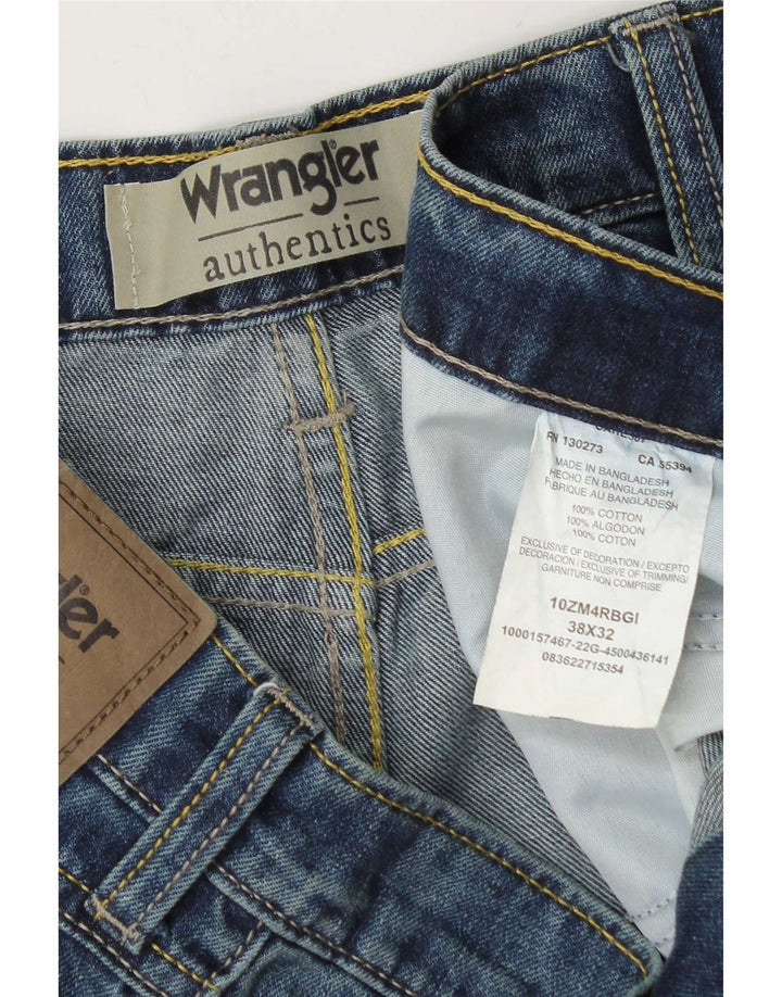 Wrangler Straight Jeans til mænd W38 L32 blå bomuld