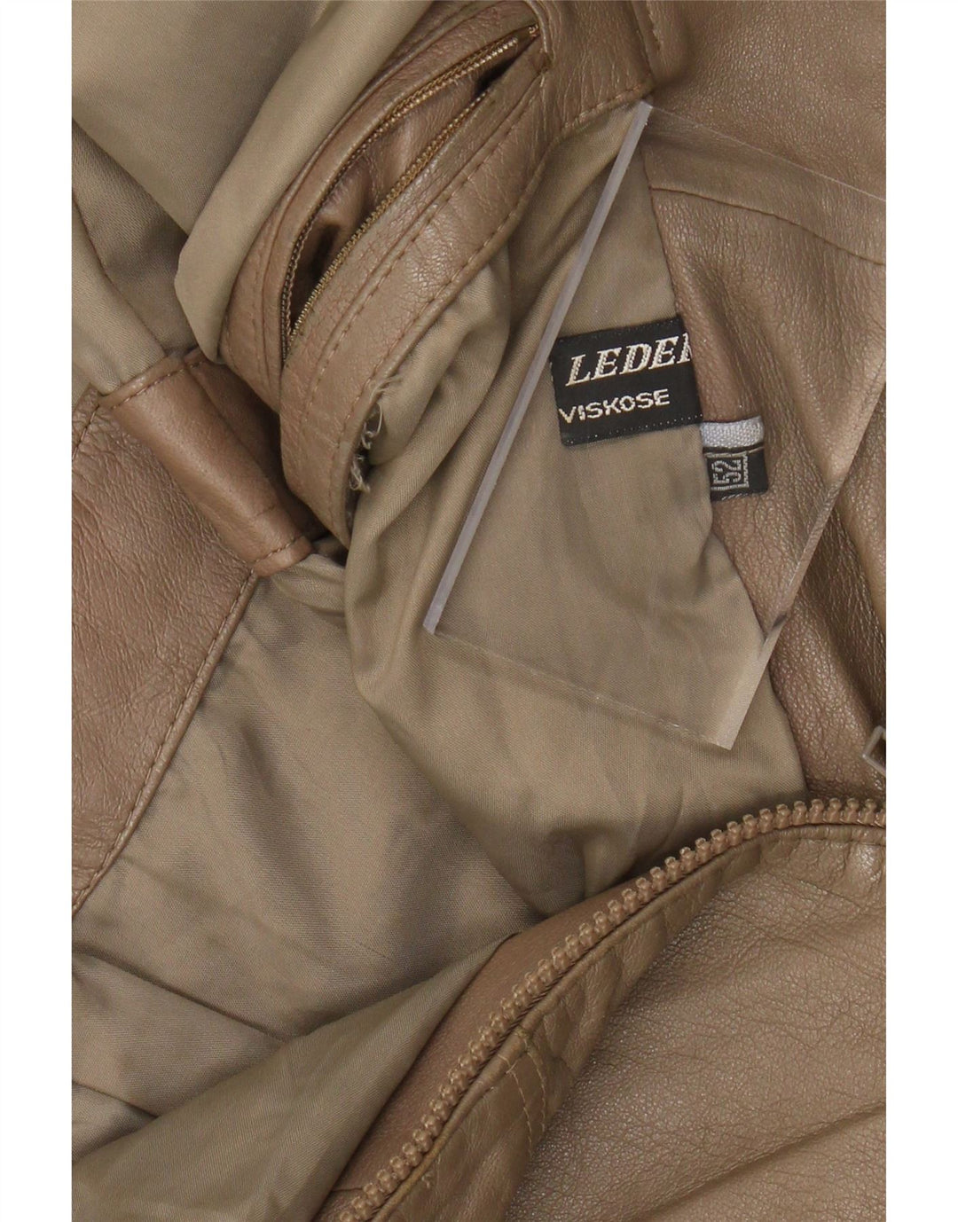 VINTAGE Læderjakke til mænd UK 38 Medium Brun Læder