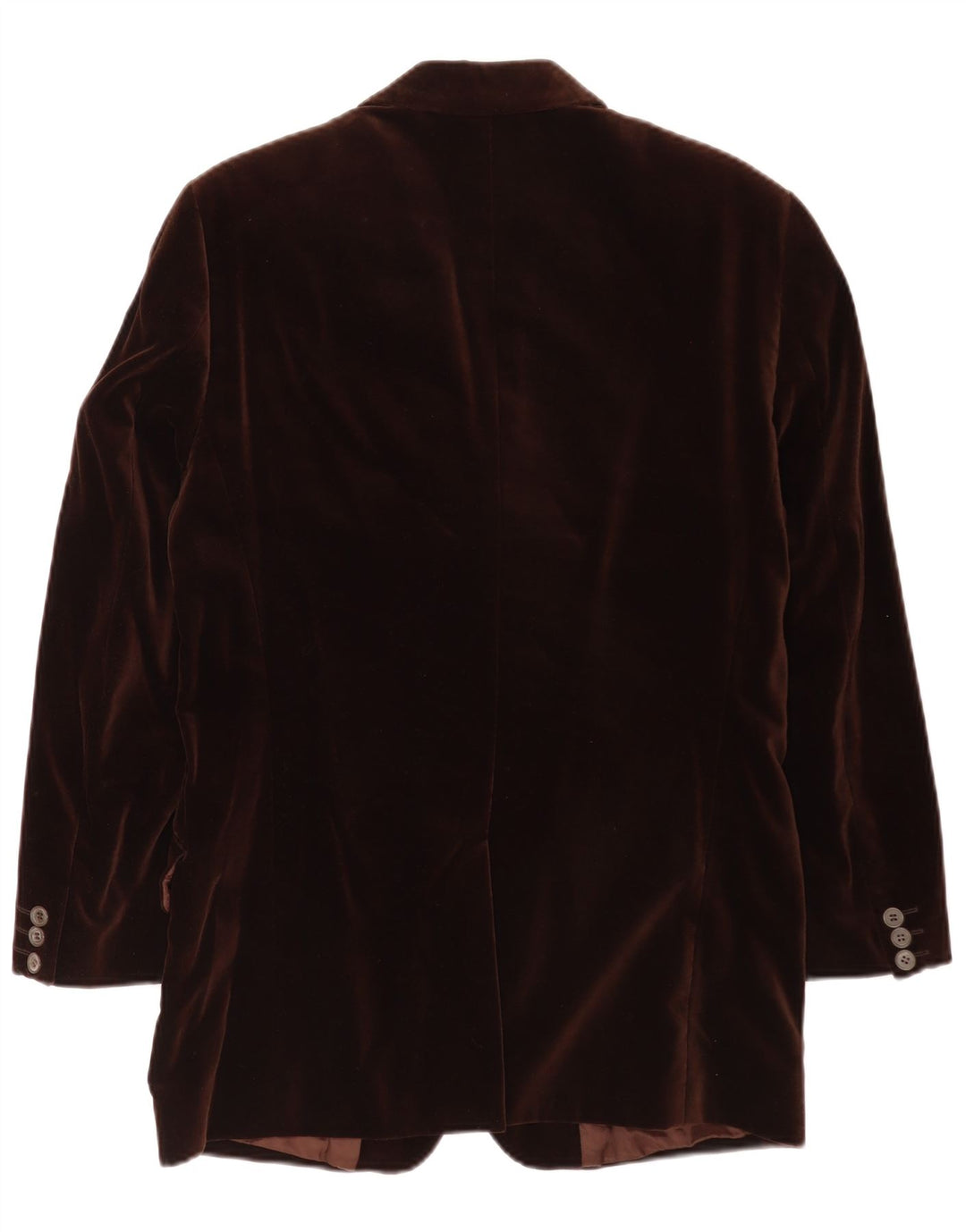 Vintage Herre Velvet 3 Button Blazer Jacket IT 46 Small Brown Bomuld Classic