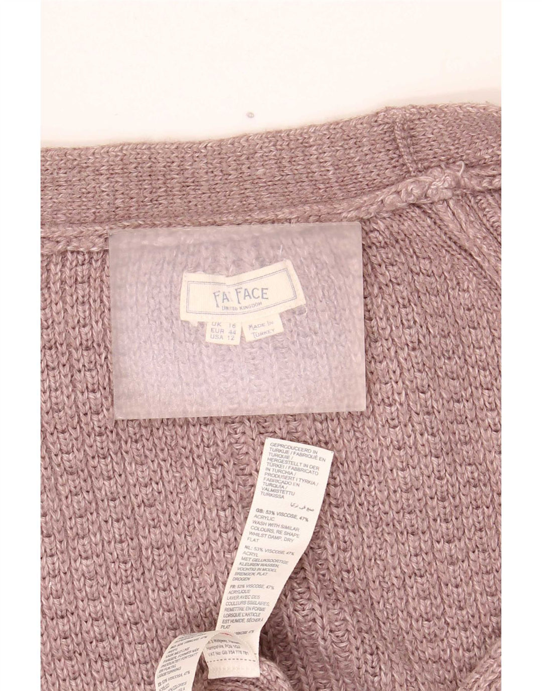 Fat Face Dame Oversized Open Cardigan Sweater UK 16 Large Brown Viscose