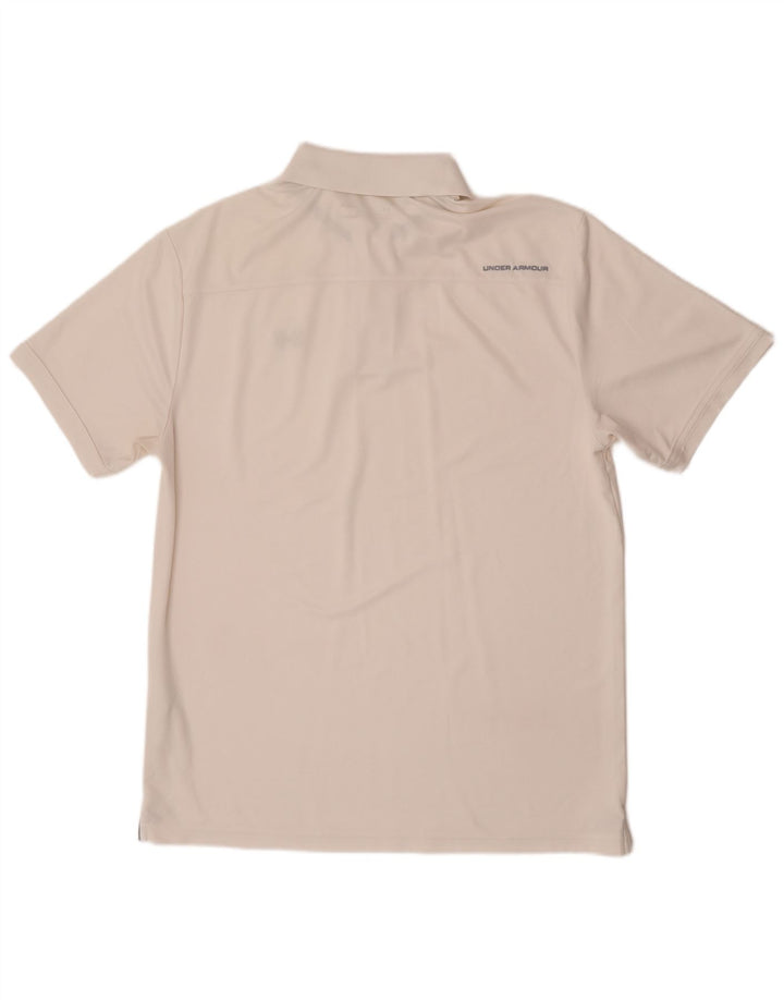 Under Armour Herre Heat Gear Polo Shirt Large White Polyester