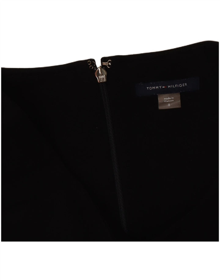 Tommy Hilfiger Dame Ærmeløs A-Line Kjole US 8 Medium Sort Stribet