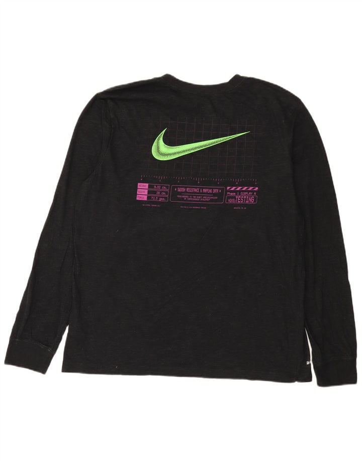Nike Herre Dri Fit Grafisk Top Langærmet Stor Sort Bomuld