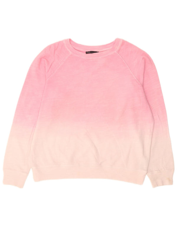 Marks & Spencer Dame Sweatshirt Jumper UK 14 Large Pink Colourblock