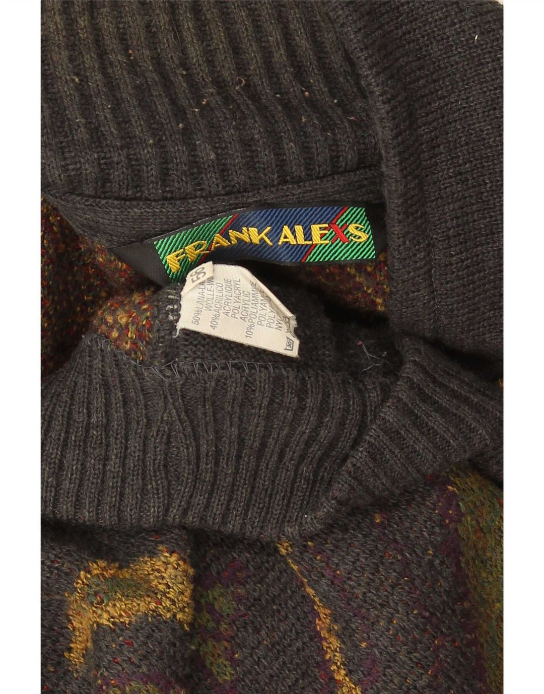 Frank Alexs Herre Cardigan Sweater IT 56 2XL Flerfarvet Geometrisk