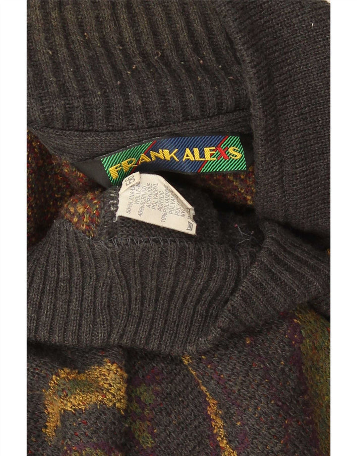 Frank Alexs Herre Cardigan Sweater IT 56 2XL Flerfarvet Geometrisk