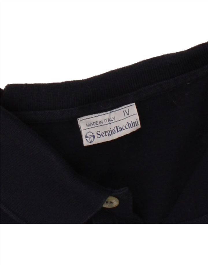 SERGIO TACCHINI Mens Polo Shirt Medium Navy Blue Cotton Vintage Sergio Tacchini and Second-Hand Sergio Tacchini from Messina Hembry 