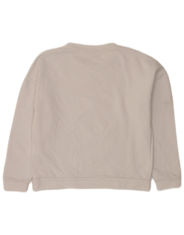 Guess Womens Grafisk Relaxed Fit Sweatshirt Jumper UK 6 XS Hvid Bomuld