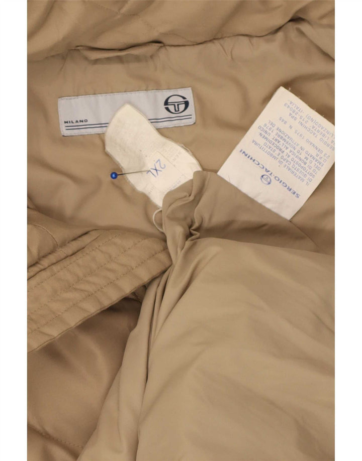 Sergio Tacchini Herre Hættejakke quiltet UK 44 2XL Beige Polyester